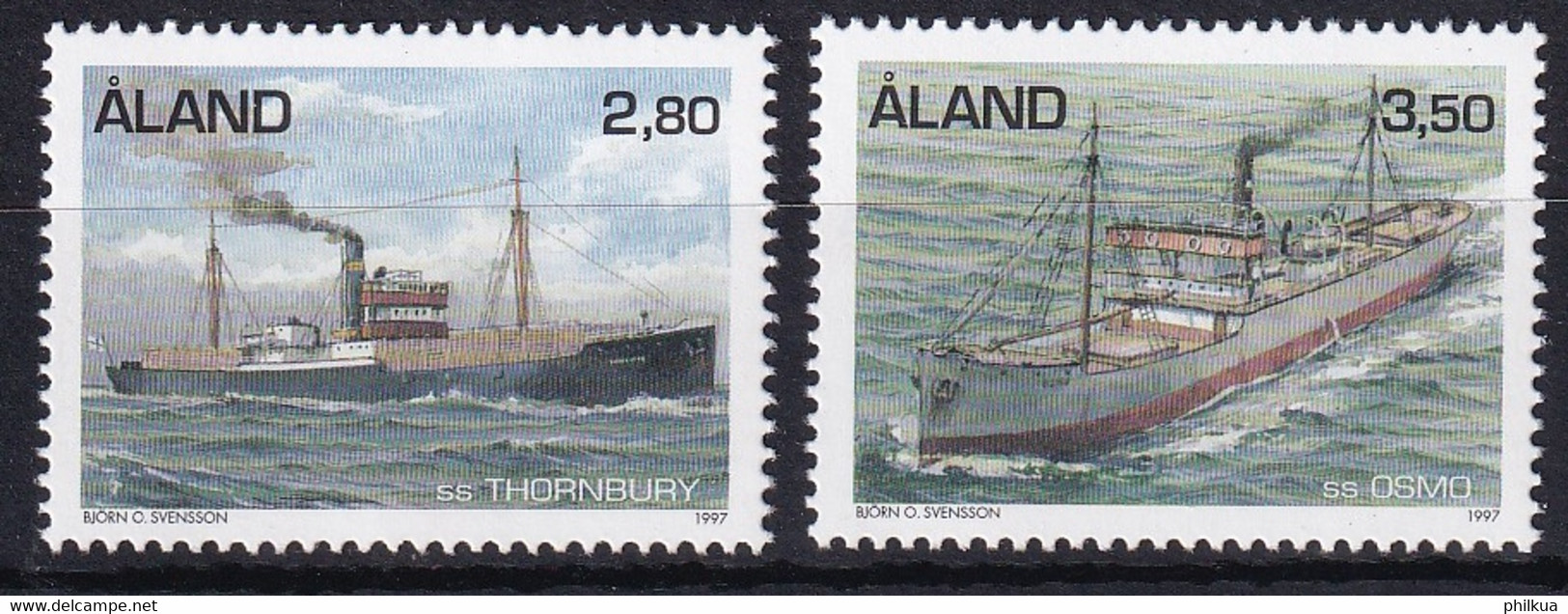 MiNr. 131 - 132  Finnland Alandinseln1997, 8. Sept. Dampfschiffe Postfrisch/**/MNH - Aland