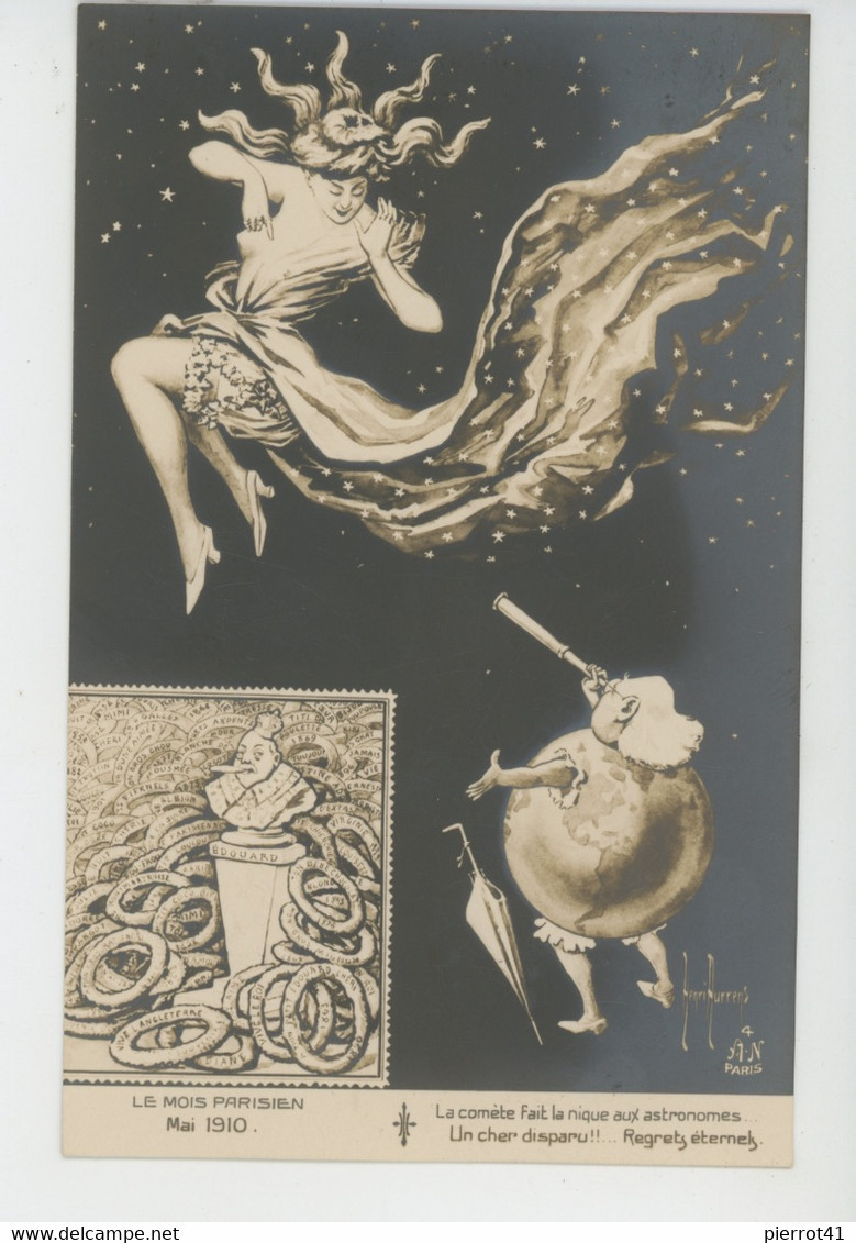 Illustrateur AURRENS - Le Mois Parisien MAI 1910 - La Comète Fait La Nique Aux Astronomes (femme Nue & Roi EDOUARD VII ) - Aurrens