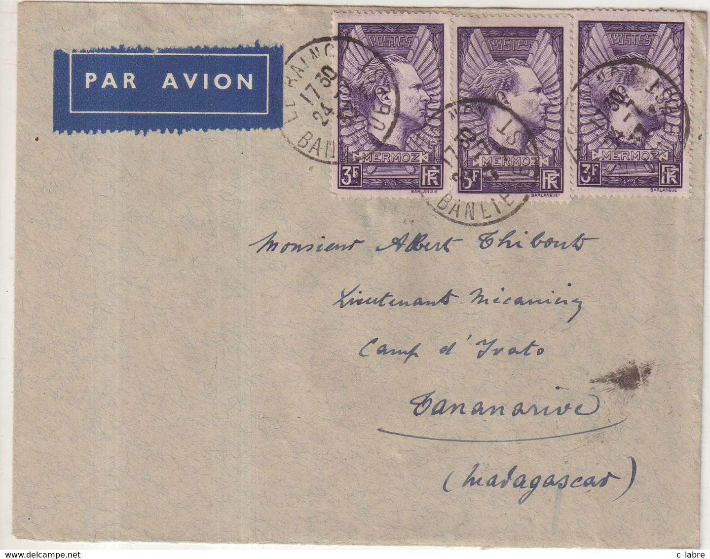 FRANCE : PA .  AFFRANCHISSEMENT A 9 F . POUR MADAGASCAR . 1937 . - 1960-.... Brieven & Documenten