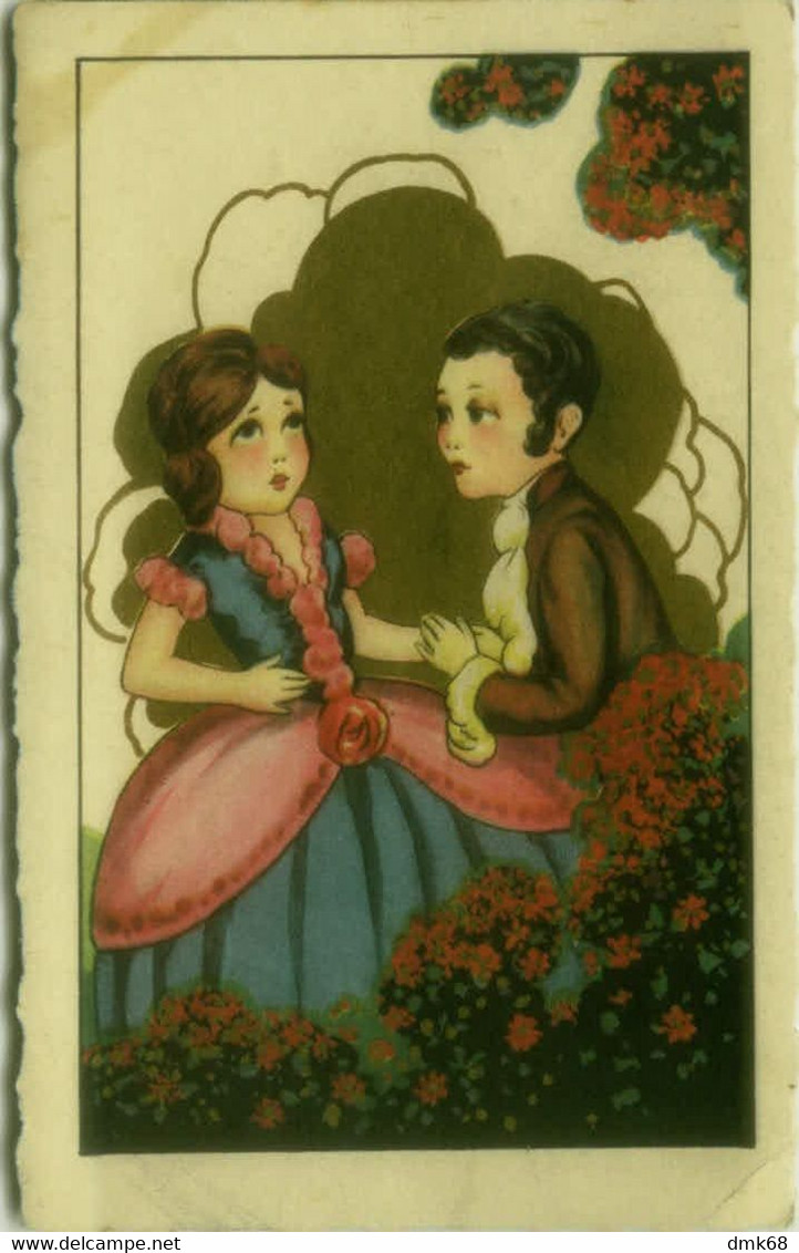 CASTELLI SIGNED 1920s POSTCARD -  KIDS  & FLOWERS - SERIE BIRI N.201 (BG1963) - Castelli
