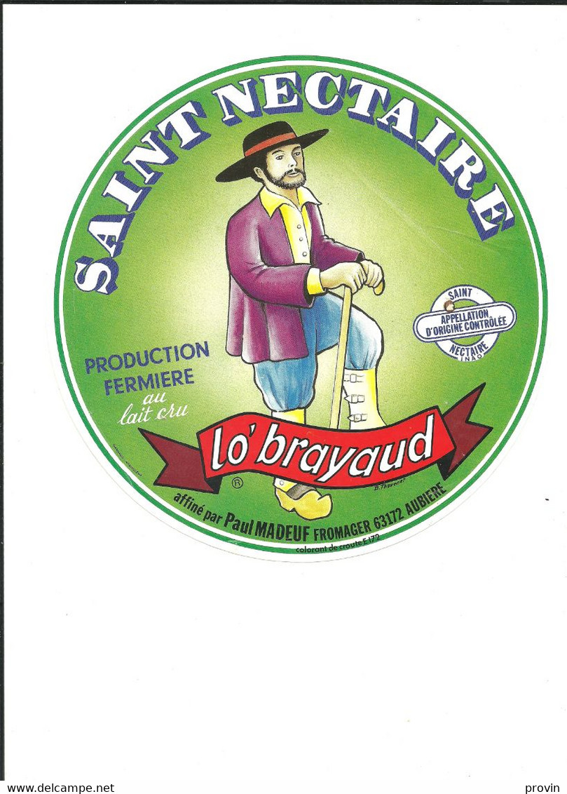 étiquette Fromage ST-NECTAIRE LO'BRAYAUD - Cheese