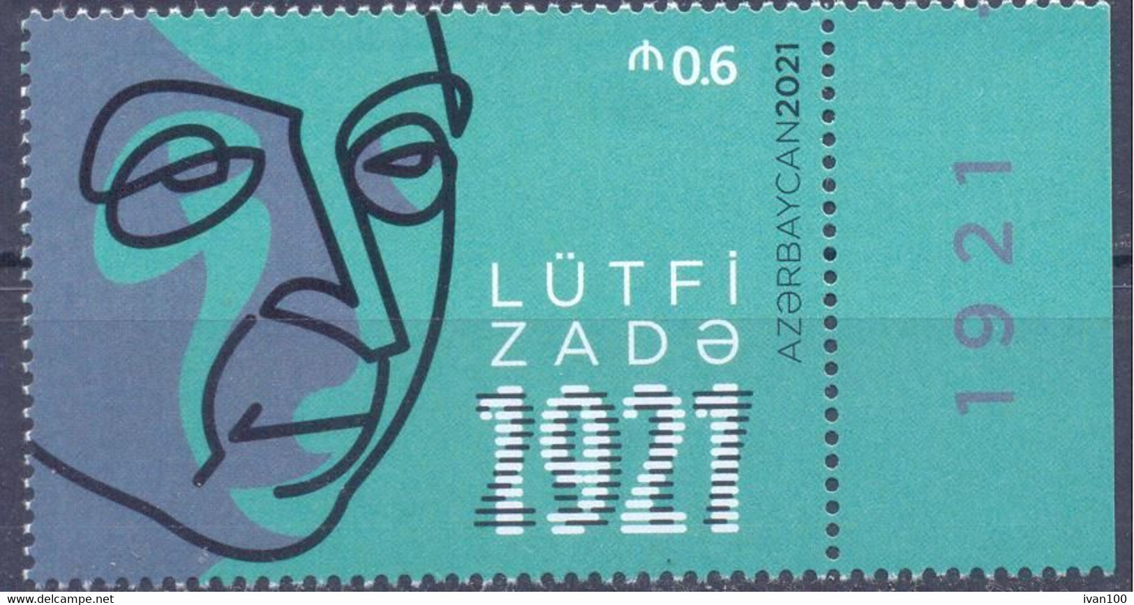 2021. Azerbaijan, Latfi Zadeh, Mathematician, 1v,  Mint/** - Aserbaidschan