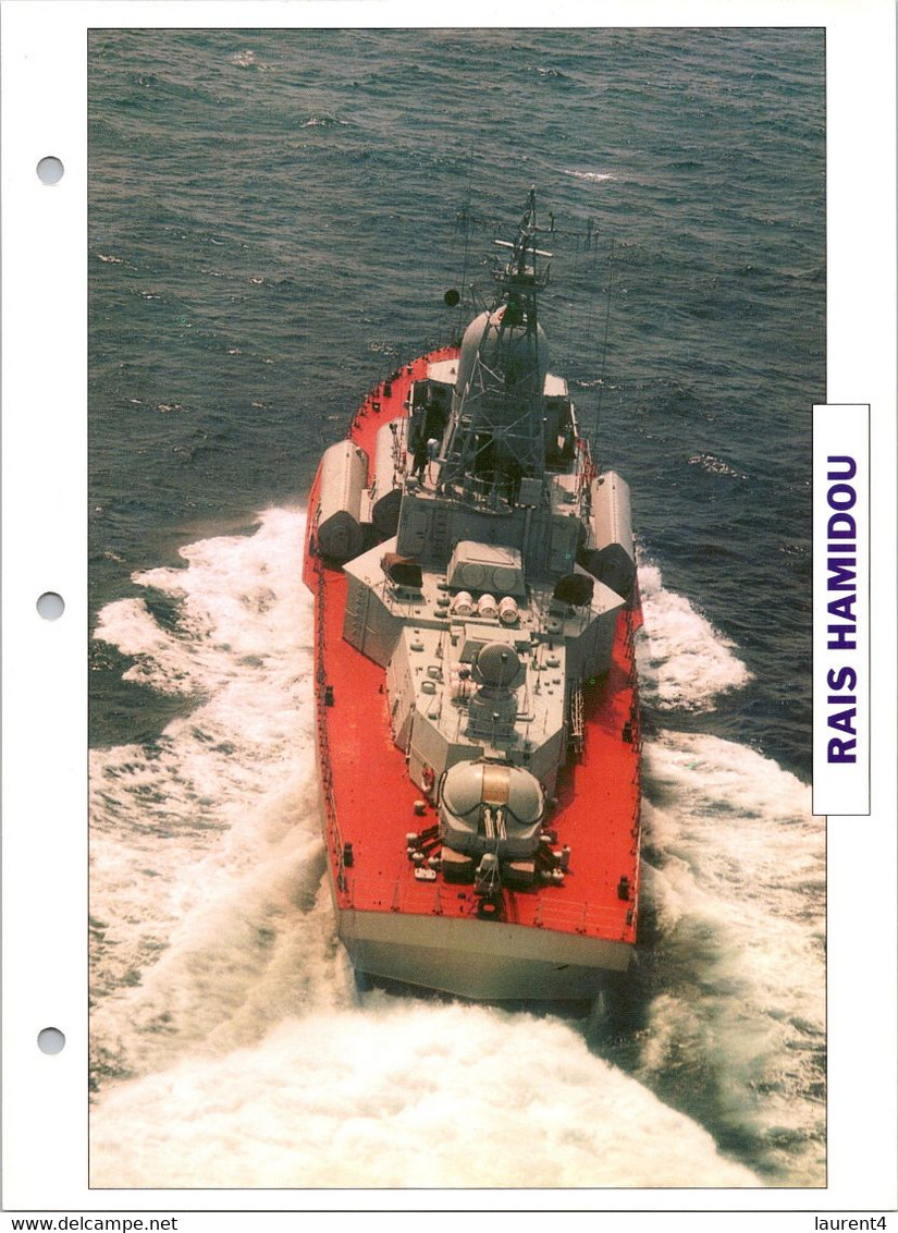 (25 X 19 Cm) (10-9-2021) - U - Photo And Info Sheet On Warship - Algeria Navy - Rais Hamidou - Bateaux