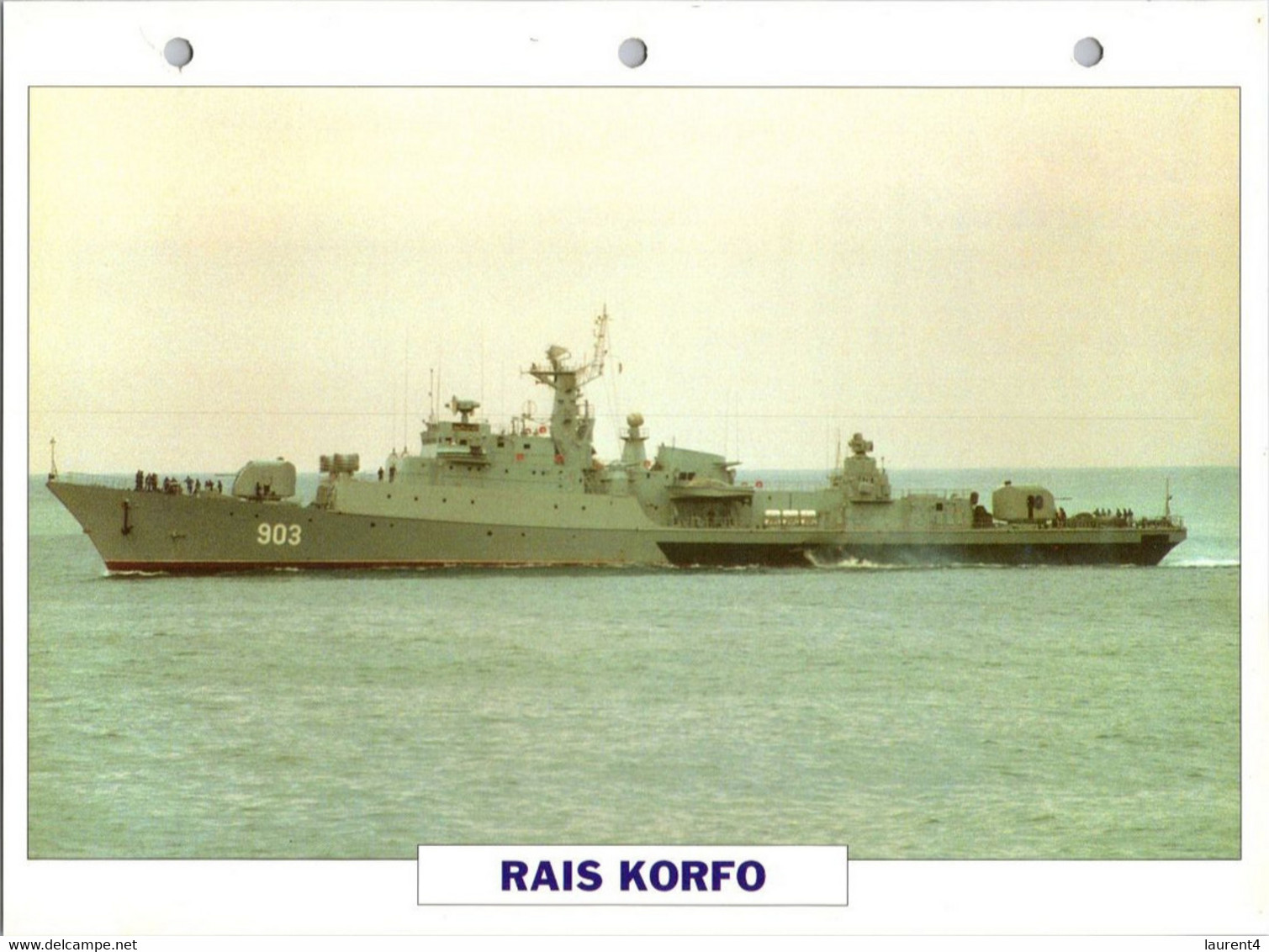 (25 X 19 Cm) (10-9-2021) - U - Photo And Info Sheet On Warship - Algeria Navy - Rais Korfo - Bateaux