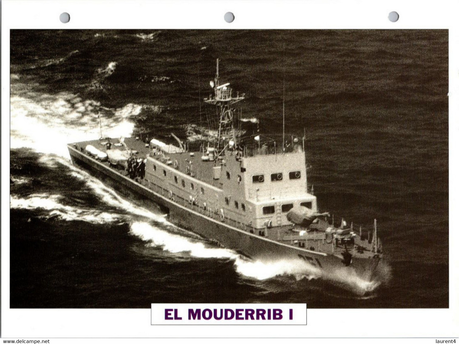 (25 X 19 Cm) (10-9-2021) - U - Photo And Info Sheet On Warship - Algeria Navy - El Mouderrib I - Bateaux