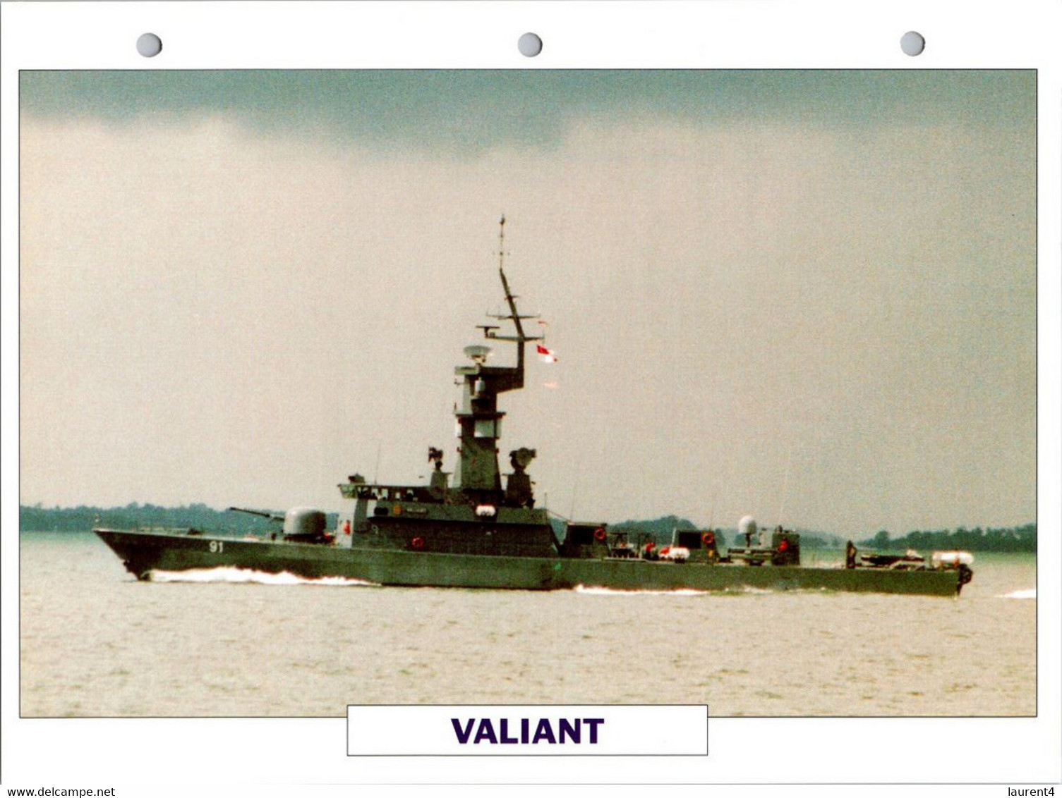 (25 X 19 Cm) (10-9-2021) - U - Photo And Info Sheet On Warship - Singapore Navy - Valiant - Boten