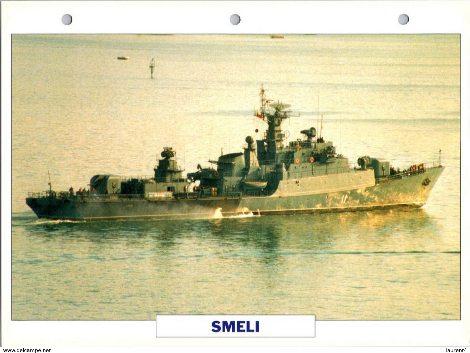 (25 X 19 Cm) (10-9-2021) - U - Photo And Info Sheet On Warship - Bulgaria ? Navy - Smeli - Bateaux