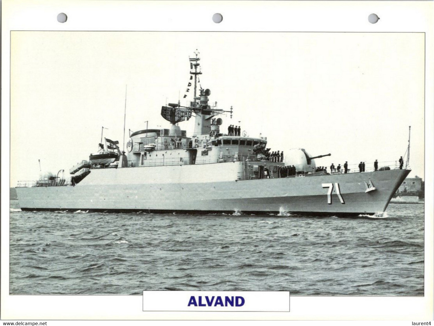 (25 X 19 Cm) (10-9-2021) - U - Photo And Info Sheet On Warship - Iran Navy - Alvand - Bateaux