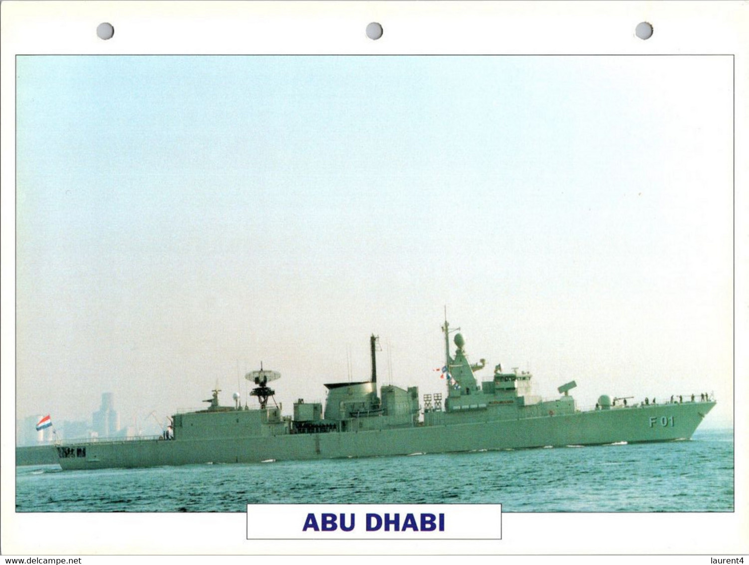 (25 X 19 Cm) (10-9-2021) - U - Photo And Info Sheet On Warship - UAE United Arab Emirates Navy - Abu Dhabi - Bateaux