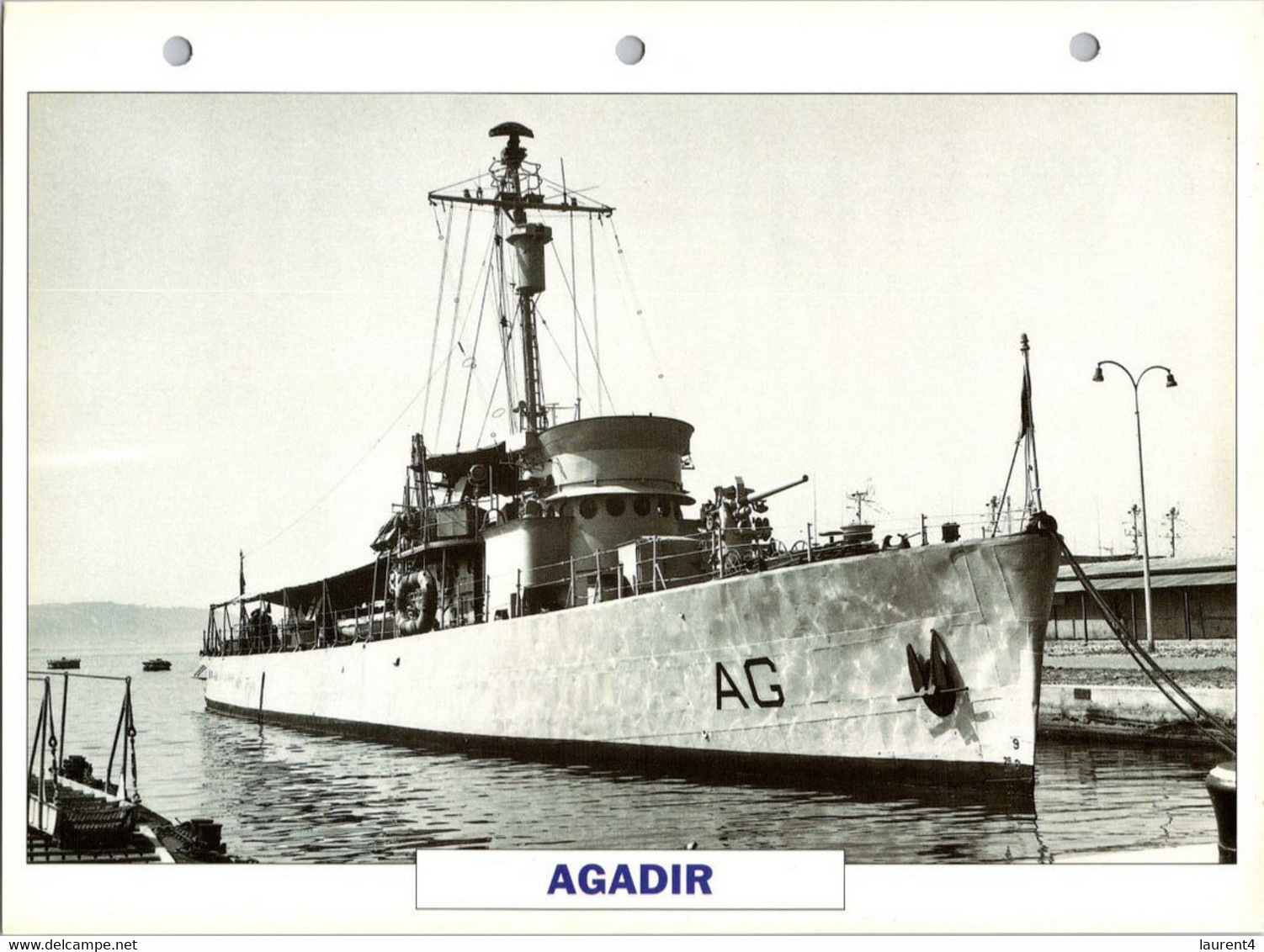 (25 X 19 Cm) (10-9-2021) - U - Photo And Info Sheet On Warship -  Morocco Navy - Agadir - Bateaux