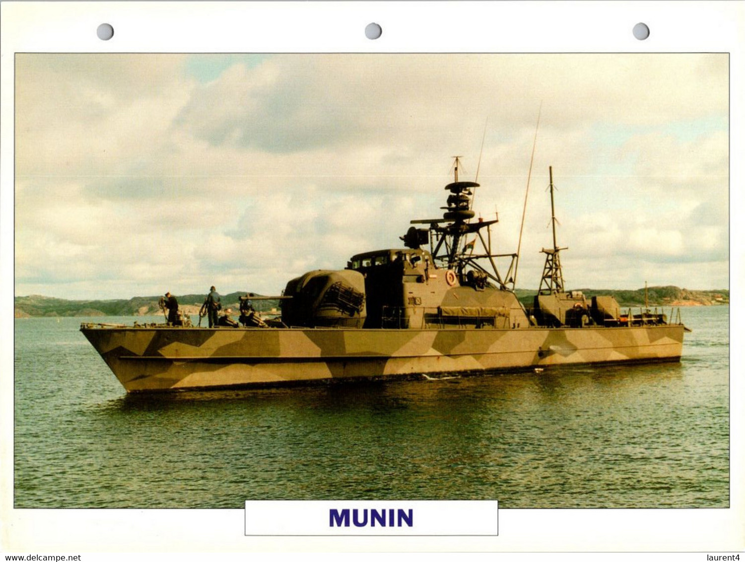 (25 X 19 Cm) (10-9-2021) - U - Photo And Info Sheet On Warship -  Sweden Navy - Munin - Bateaux