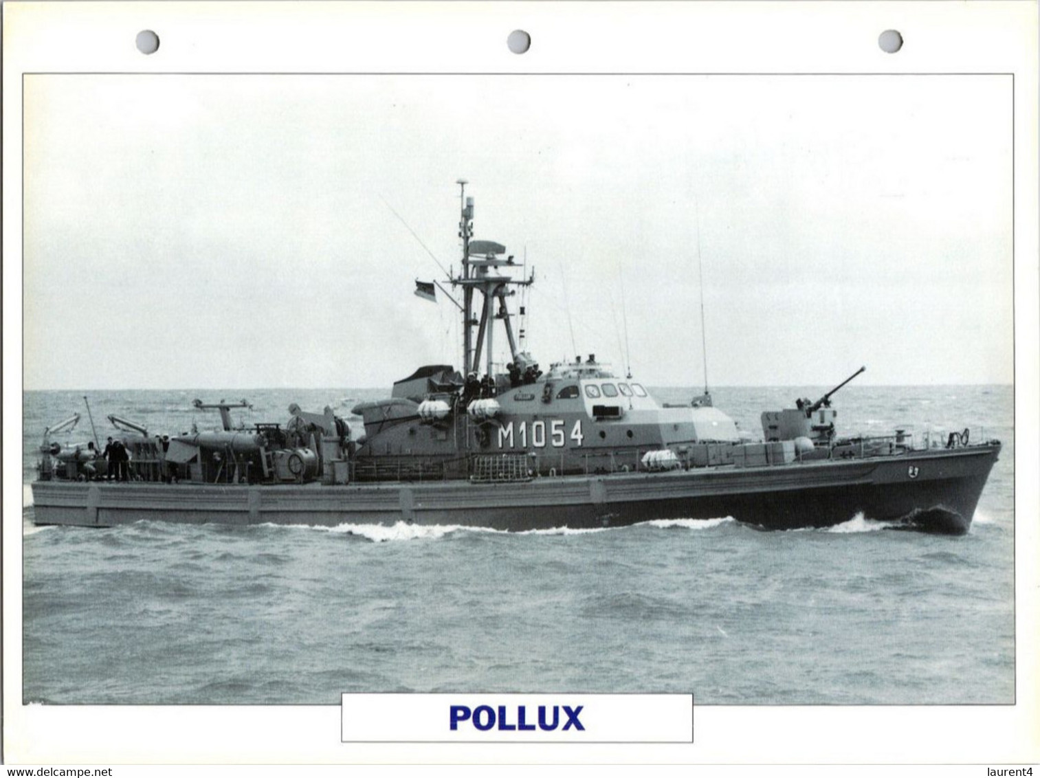 (25 X 19 Cm) (10-9-2021) - U - Photo And Info Sheet On Warship -  German Navy - Pollux - Bateaux