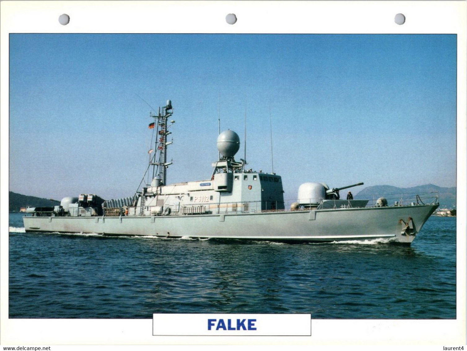 (25 X 19 Cm) (10-9-2021) - U - Photo And Info Sheet On Warship -  German Navy - Falke - Bateaux