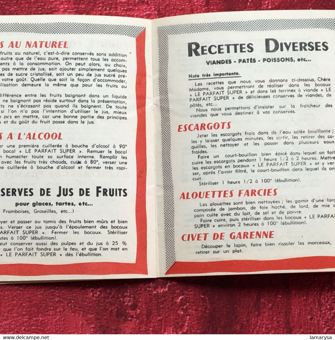 Le Parfait"Super"-Conserve-Bocal-Terrine-☛Publicité vintage-☛Facture Document commercial dépliant publicitaire Droguerie