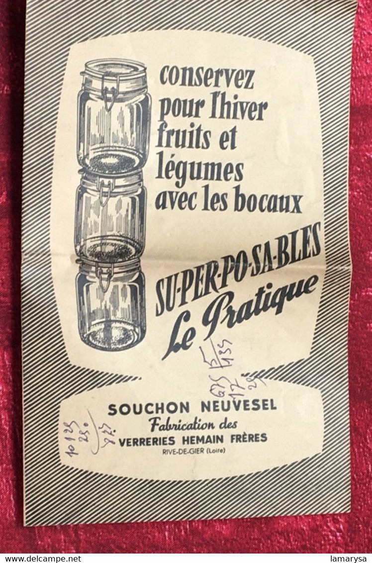 Le Pratique"Conserve-Bocal-Terrine Superposable-☛Publicité Vintage-Document Commercial Dépliant Publicitaire Rive De Gie - Droguerie & Parfumerie