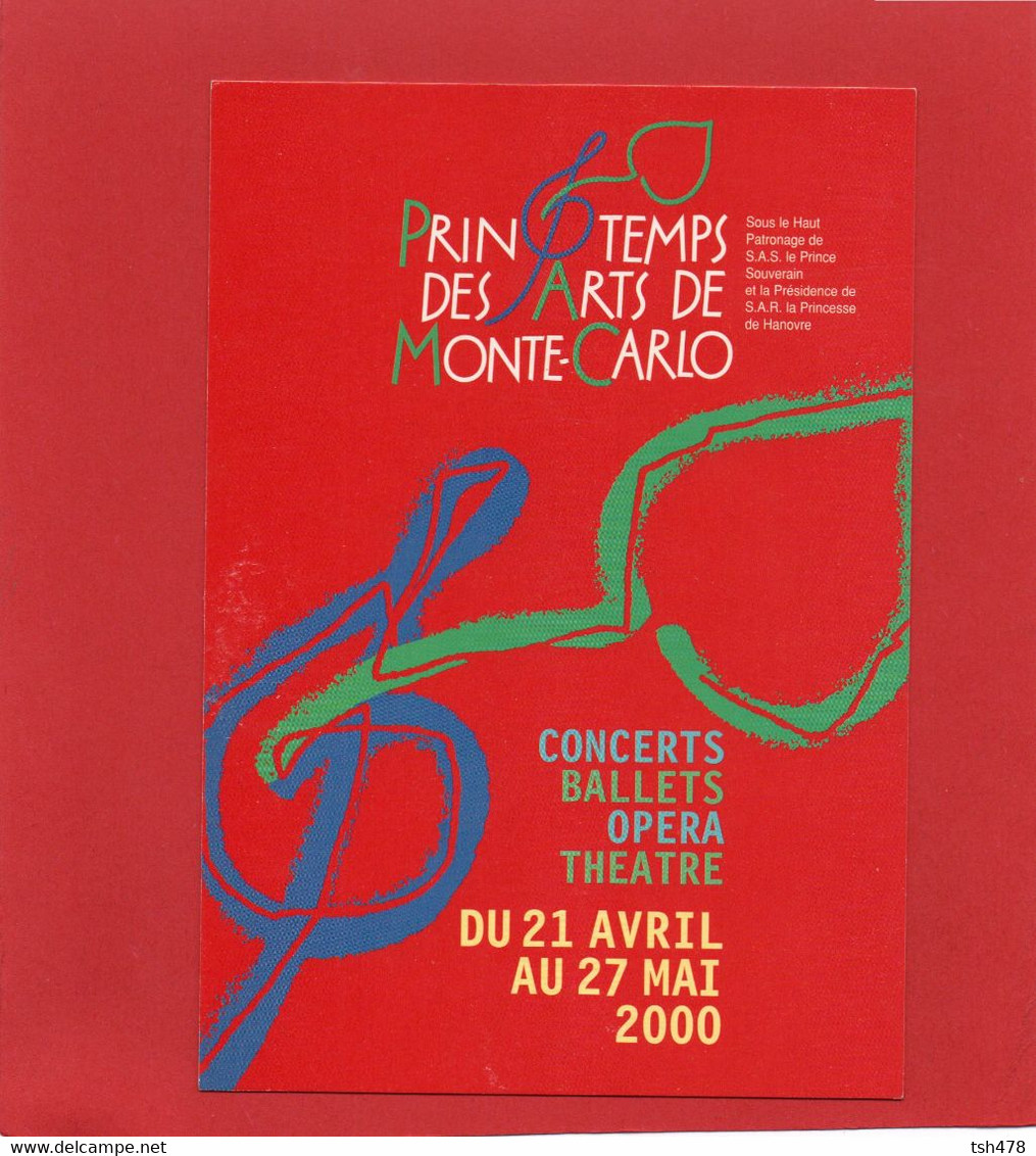 PUB Cart.com---MONACO----Printemps Des Arts De Monte-Carlo----2000--voir 2 Scans - Teatro D'opera