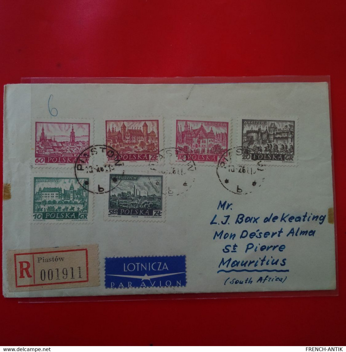 LETTRE PIASTOW POUR ST PIERRE MAURITIUS - Storia Postale