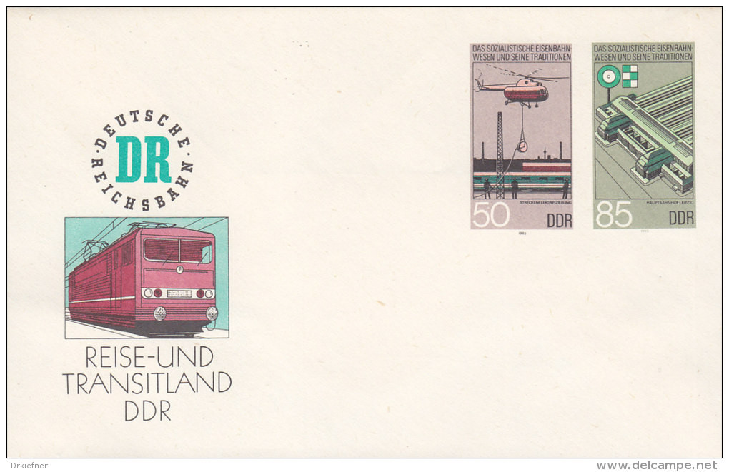 DDR  U 3, Postfrisch, Eisenbahn 1985 - Buste - Nuovi