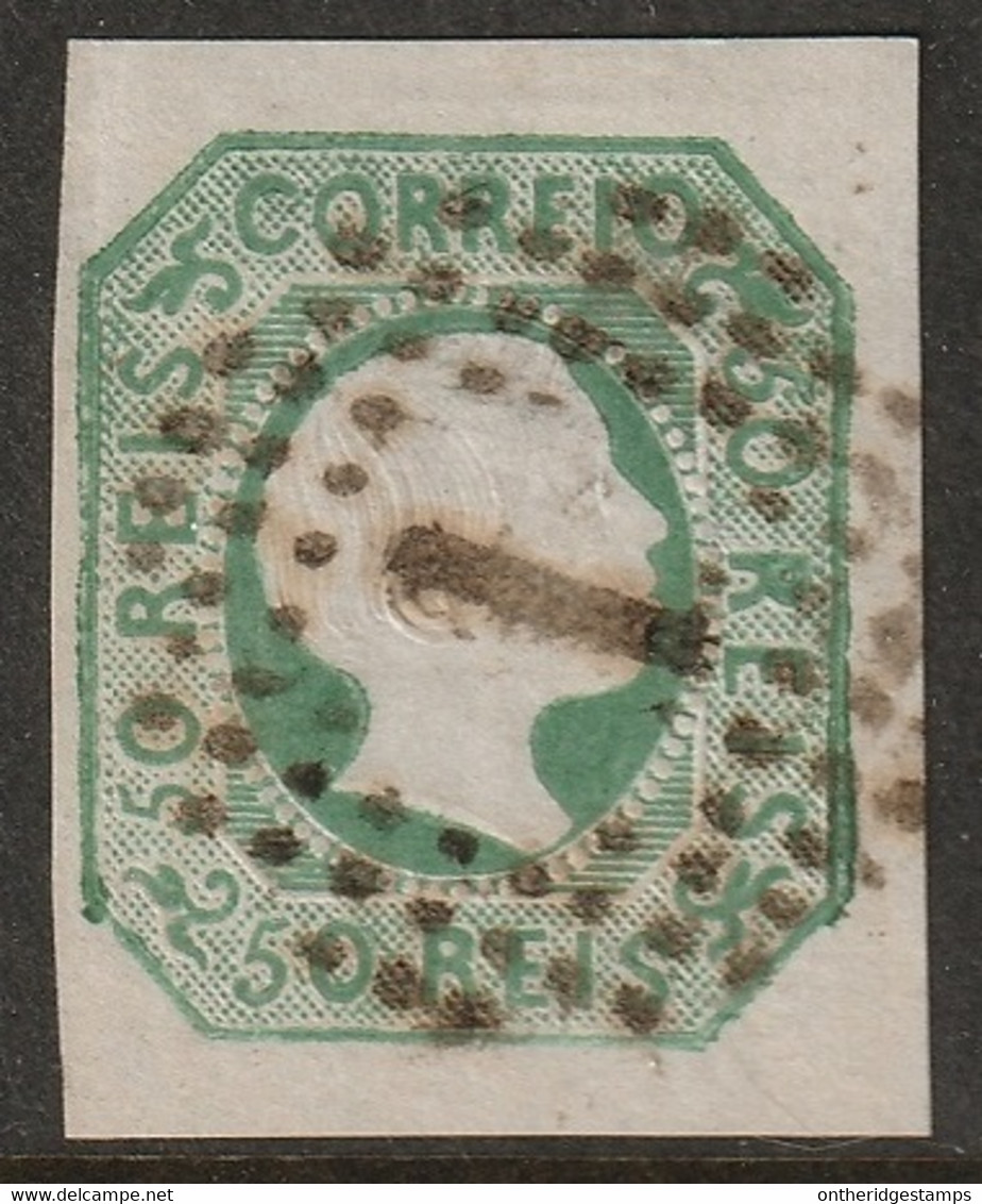 Portugal 1855 Sc 7 Mi 7 Yt 7 Used "1" (Lisboa) Cancel Thin - Oblitérés