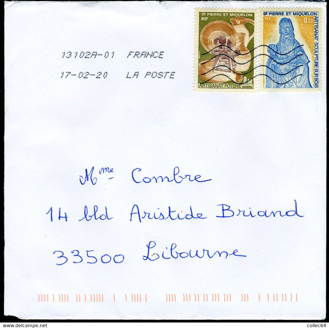 Lettre Affranchie Avec Timbres De St Pierre-et-Miquelon Postée En France Métropolitaine - Covers & Documents