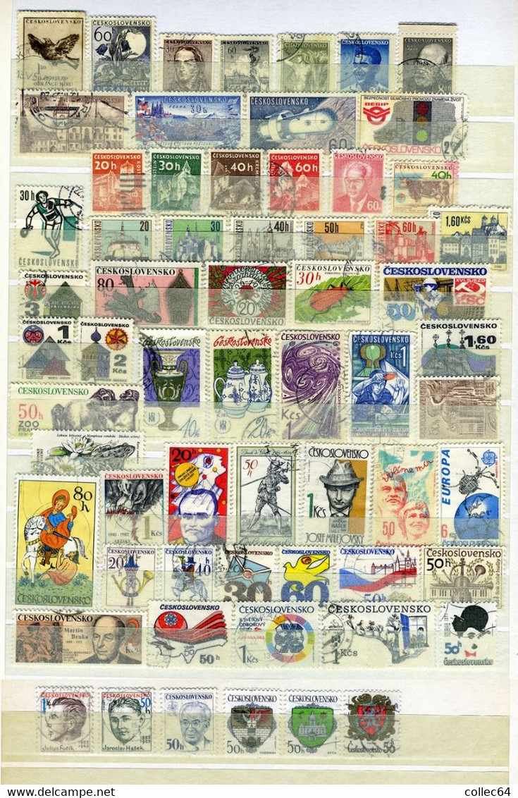 Collection De 125 Timbres Oblitérés Tous Différents (2 Scans) - Lots & Serien