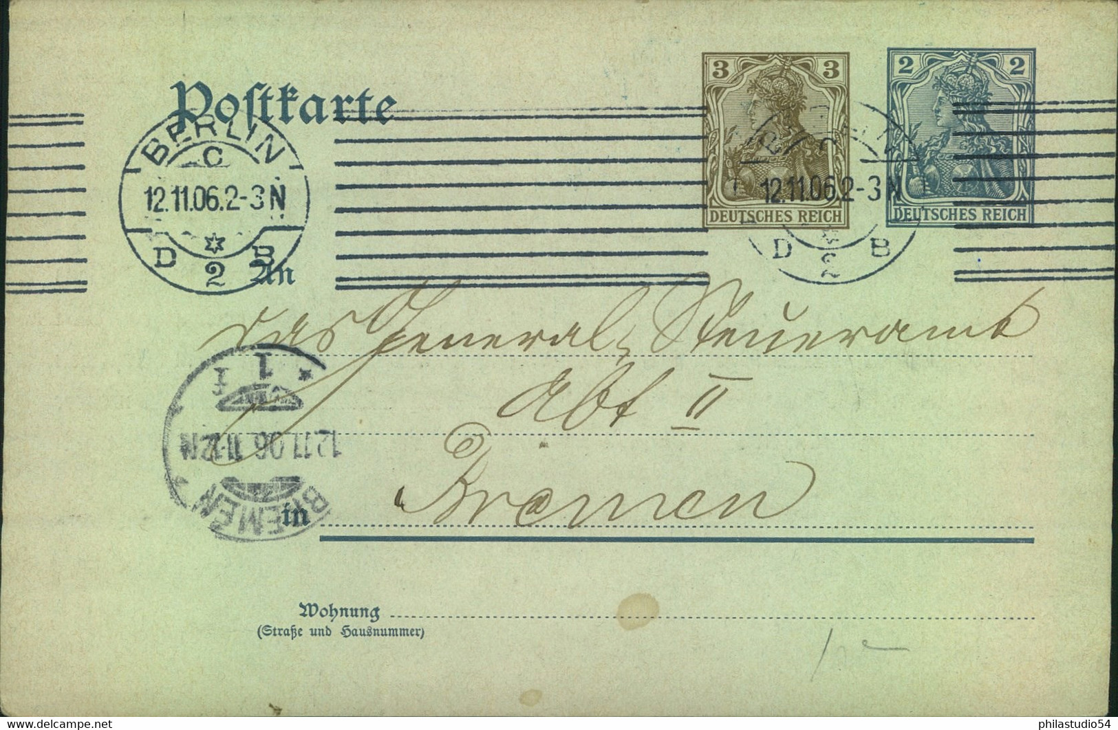 1906, GSK Mit Krag-Maschinenstempel "BERLIN D 2 B 12.11.06", Lt. Handbuch Erst Ab Mai 1907 - Maschinenstempel (EMA)