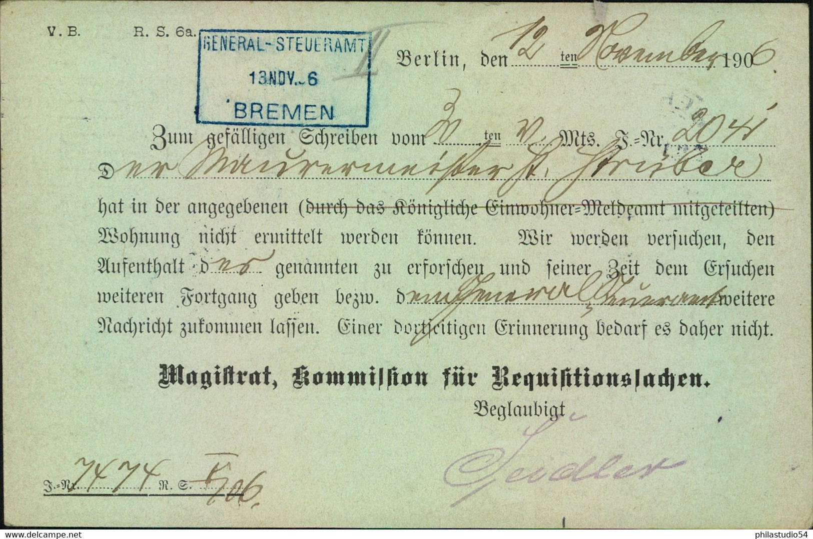 1906, GSK Mit Krag-Maschinenstempel "BERLIN D 2 B 12.11.06", Lt. Handbuch Erst Ab Mai 1907 - Franking Machines (EMA)