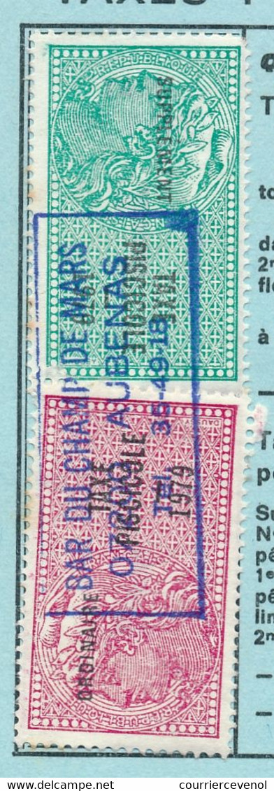 FRANCE - Permis De Pêche Département ARDECHE 1979 - Fiscal Taxe Piscicole Ordinaire + Supplément - Altri & Non Classificati