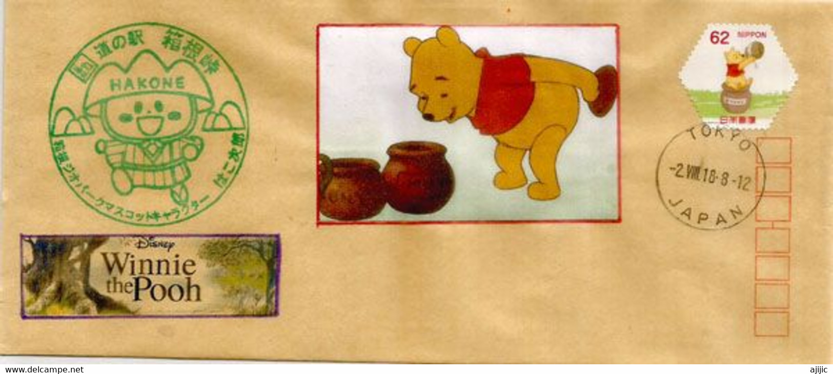 JAPAN. Winnie-the-Pooh, Pooh Bear, Letter From Hakone , Kanagawa.   (rare-scarce) - Covers & Documents