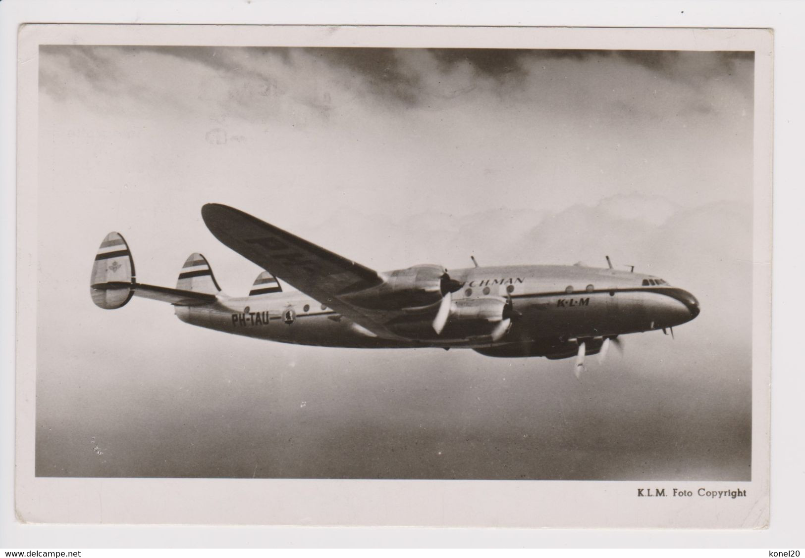 Vintage Rppc KLM K.L.M Royal Dutch Airlines Lockheed Constellation L-749 Aircraft - 1919-1938: Entre Guerres