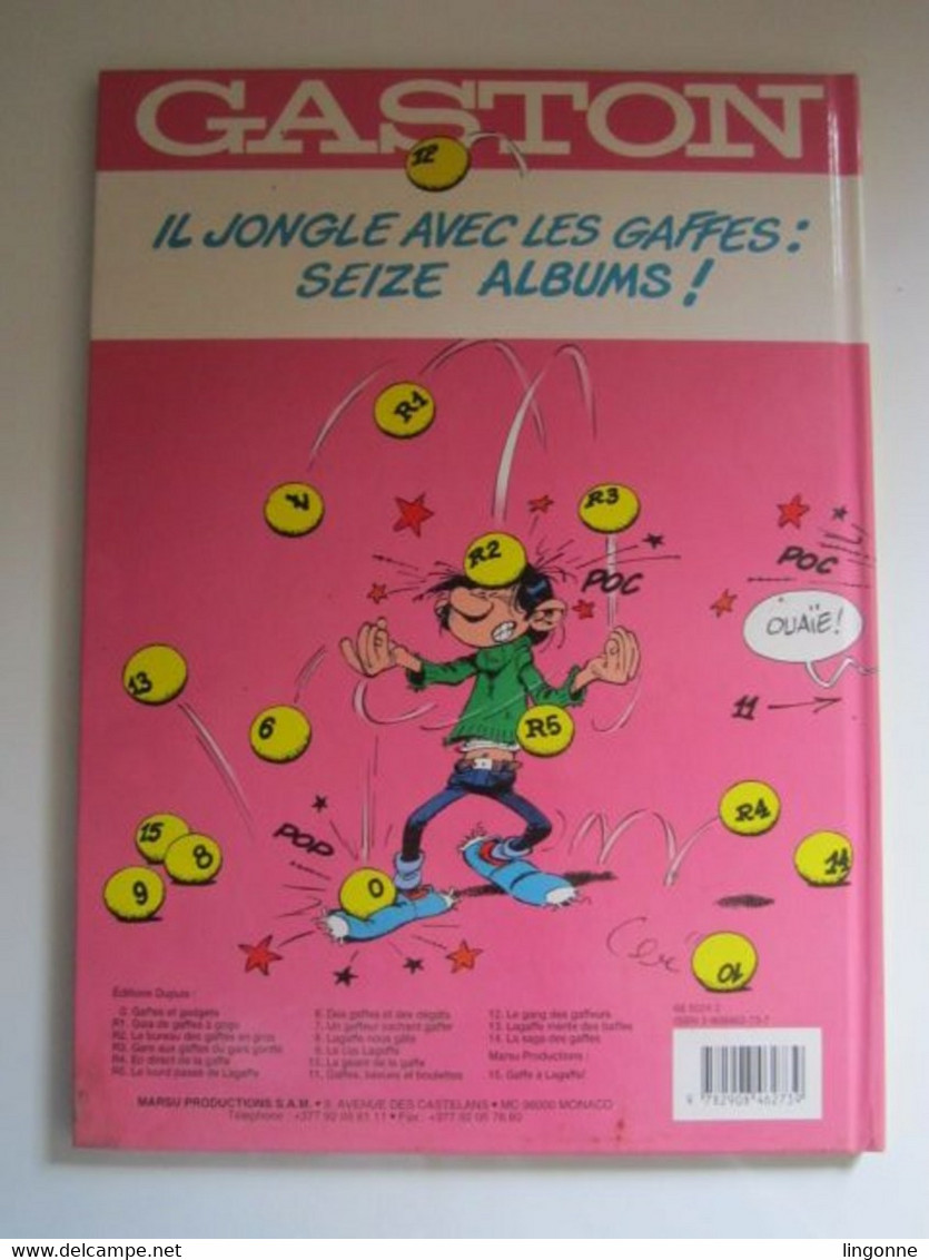 1996 BD Gaston Lagaffe - 15 - Gaffe à Lagaffe ! - Franquin - Marsu Production - Gaston