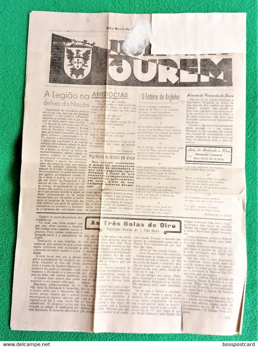 Ourém - Jornal Notícias De Ourém Nº 440, 22 De Março De 1942 - Imprensa. Leiria. Santarém. Portugal - Allgemeine Literatur