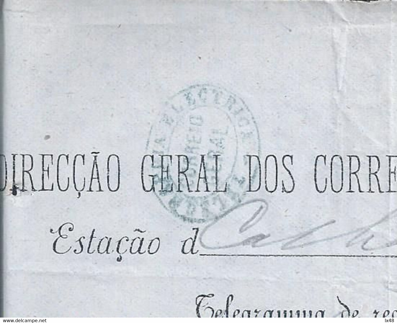Obliteração 'Telegrafia Electrica Correio Geral' Calhariz, Lisboa 1885. Direcção Geral Correios, Telegrafhos E Pharoes. - Covers & Documents