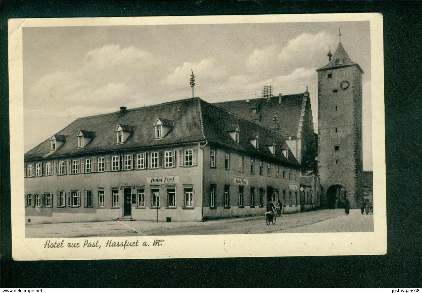 AK Hassfurt, Hotel Zur Post, Gel. Mit 2 Pfennig Notopfer Berlin - Hassfurt