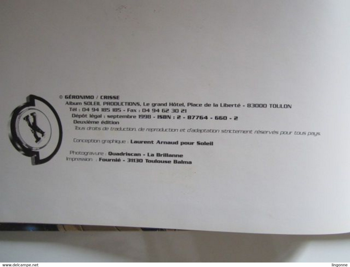 1998 BD KOOKABURRA SECTEUR WBH3 De CRISSE Par SOLEIL PRODUCTION - Kookaburra