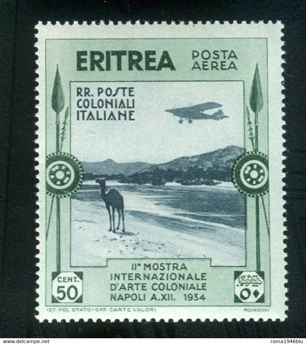 ERITREA 1934 ARTE COLONIALE POSTA AEREA  50 C.** MNH - Eritrea