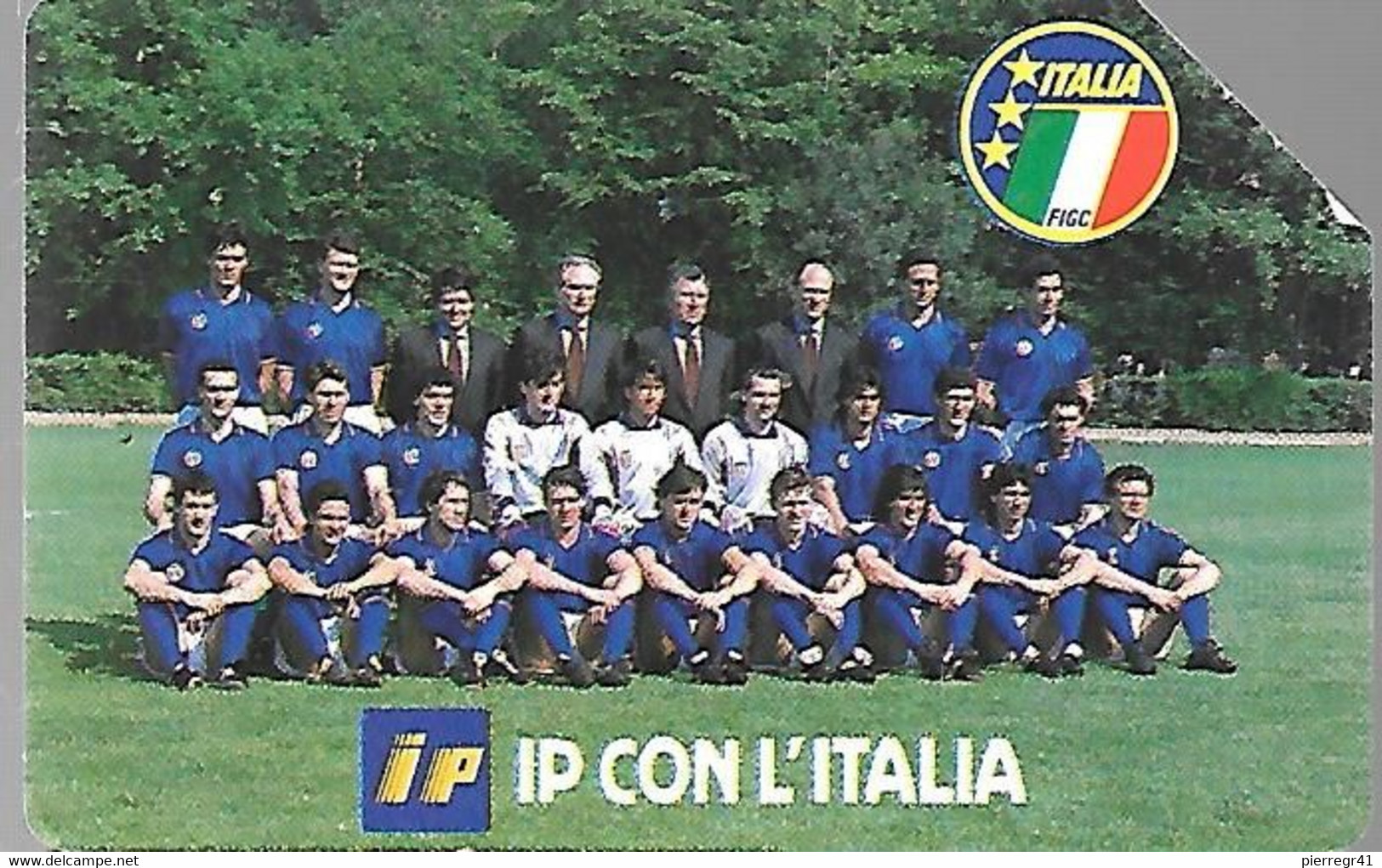 CARTE -ITALIE-Serie Pubblishe Figurate PF-Catalogue Golden-5000L/31/12/91-N°64-ITALIA 90-Man-Utilisé-TBE- - Publiques Précurseurs
