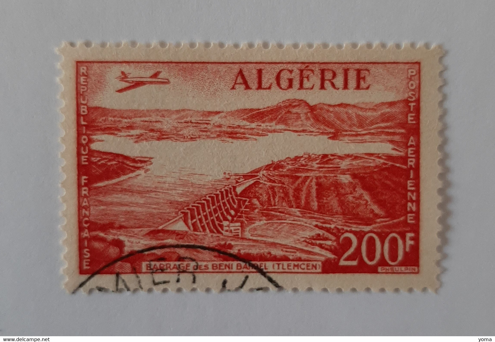 N° 14       Barrage Des Beni-Bahdel -  Oblitéré - Poste Aérienne