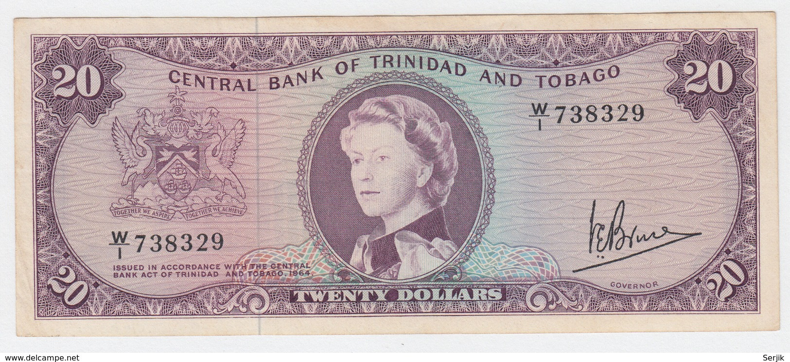 Trinidad & Tobago 20 Dollars 1964 VF+ Pick 33a  33 A - Trindad & Tobago
