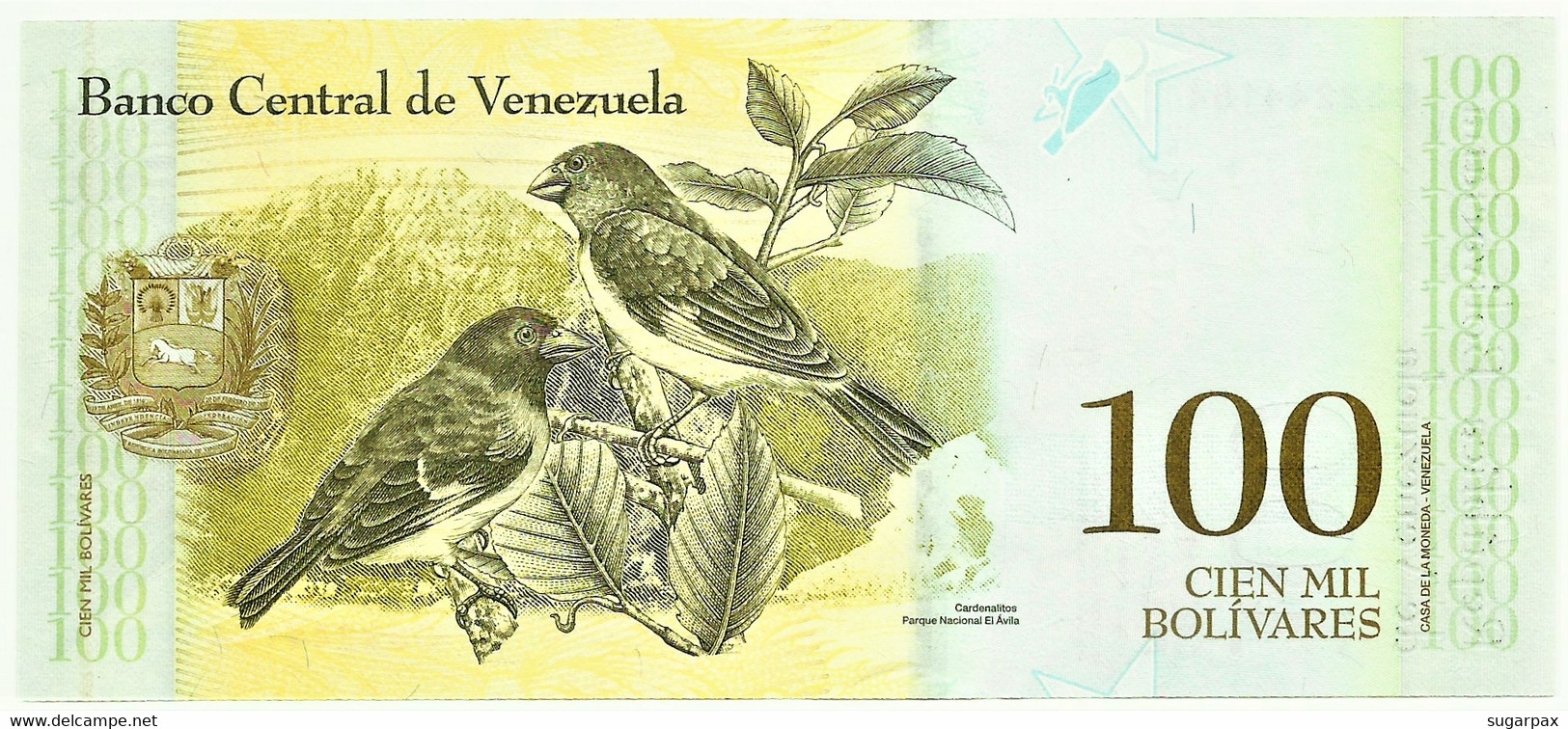 Venezuela - 100 000 Bolívares - 13.12.2017 - Pick 100.b - Unc. - Serie C - Simon Bolivar - 100000 - Venezuela