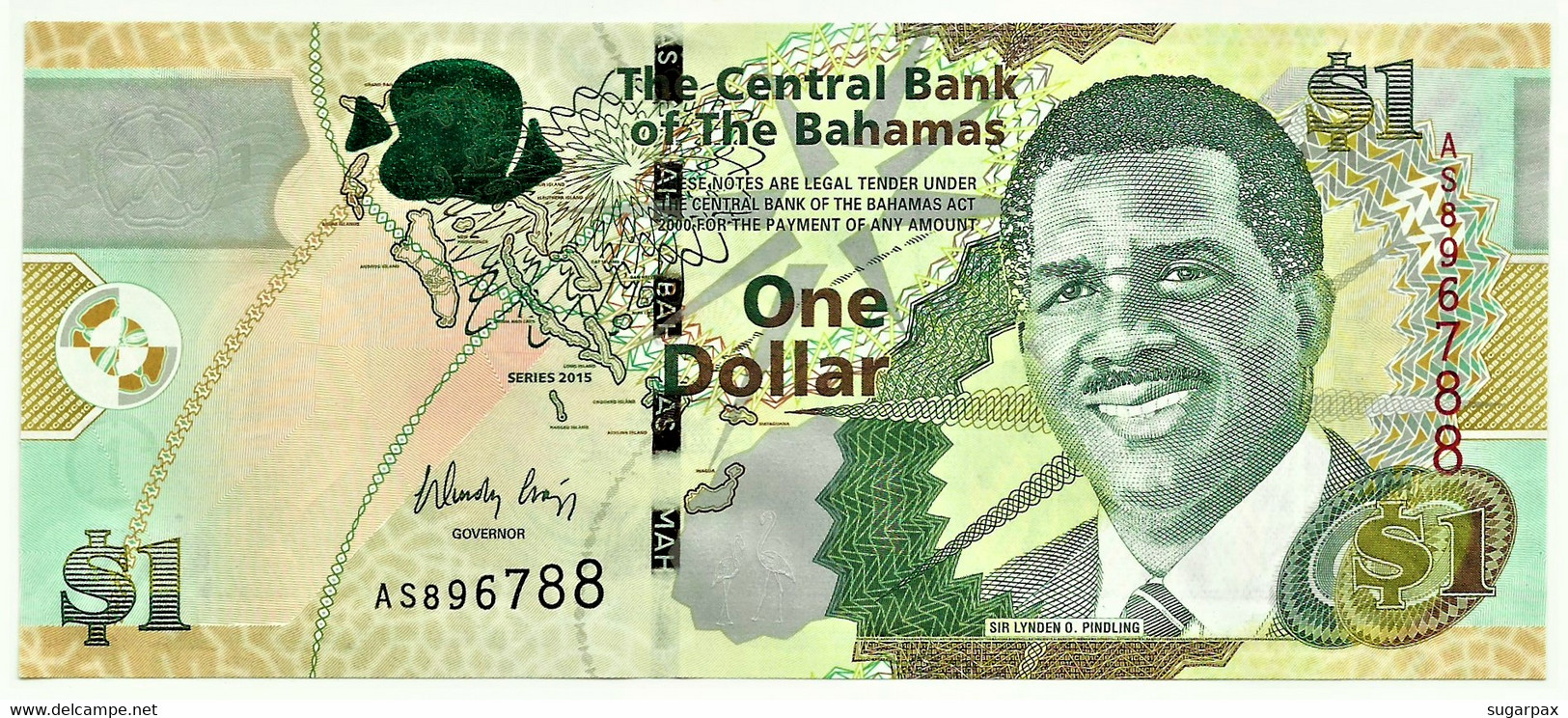 Bahamas - 1 Dollar - 2015 - Pick: 71A - Unc. - Serie AS - Sir Lynden O. Pindling - Bahamas