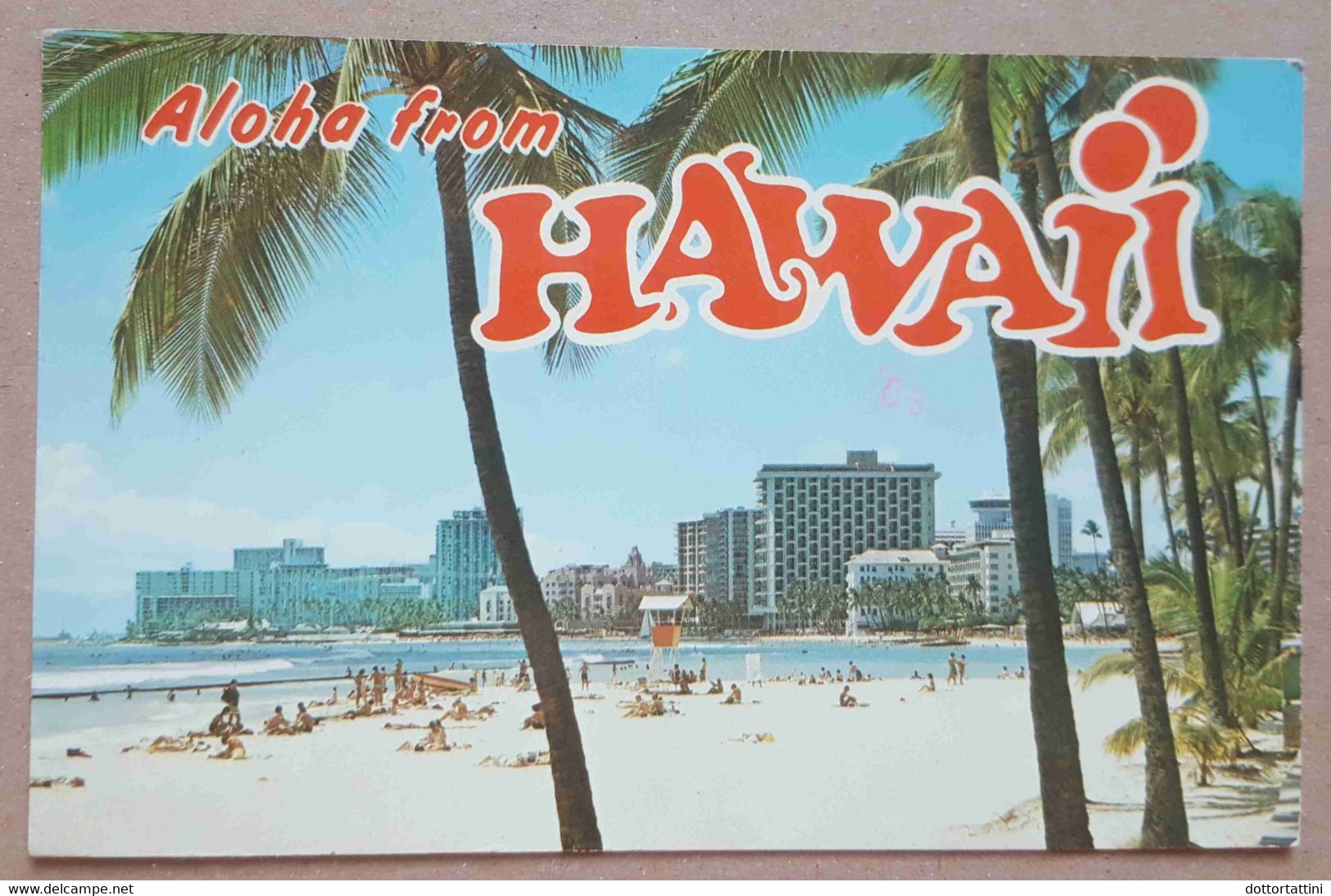 ALOHA FROM HAWAII Waikiki Beach Hotel Area Viewed From Kuhio Beach -  Vg - Oahu