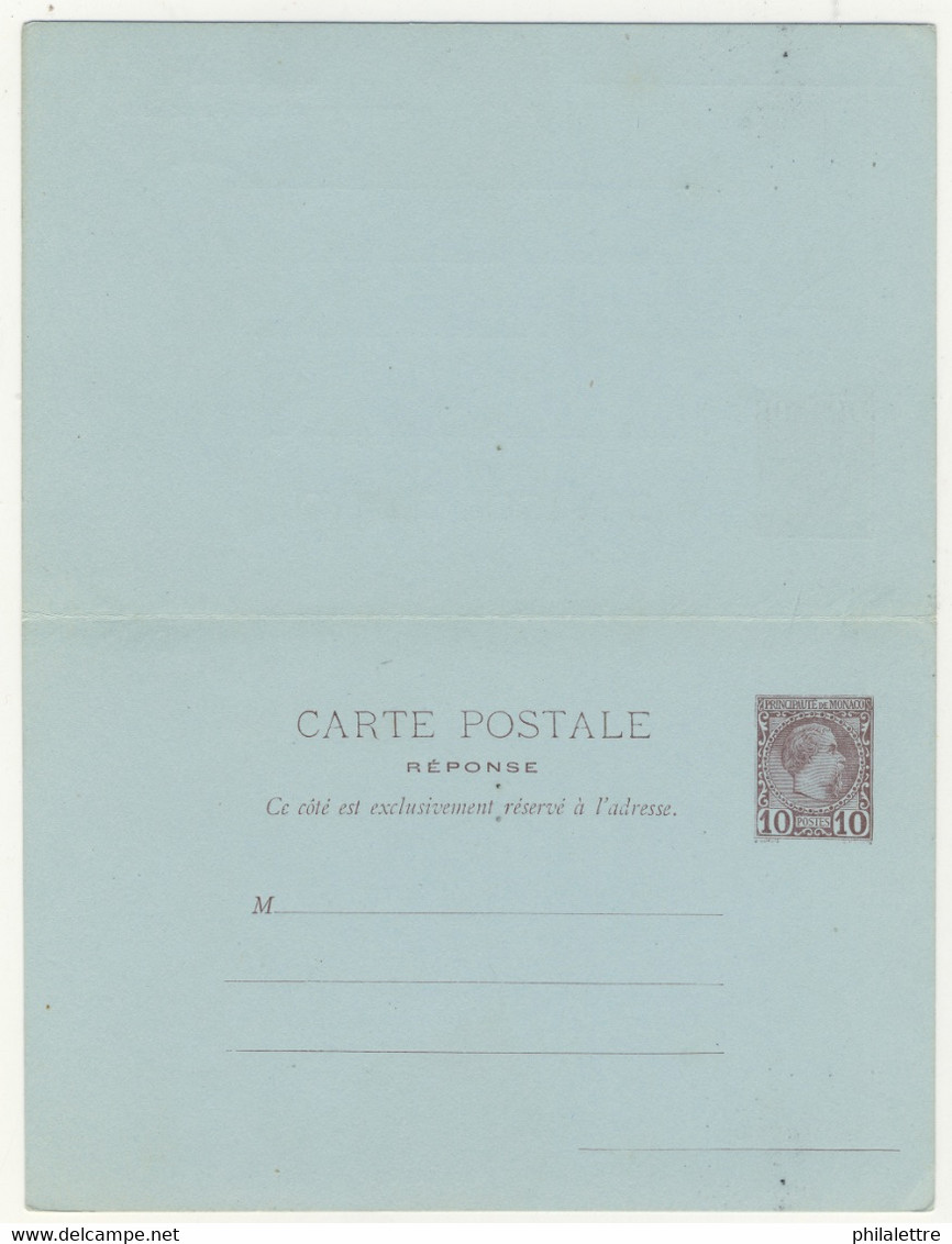 MONACO - (prob. 1892) DAGUIN JUMELÉ T.A2 Sur CPRP 10c Brun/bleu Type Charles III (CHR D5) Pour Stuttgart (avec Arrivée) - Postal Stationery