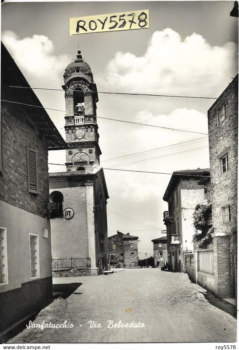 Umbria-perugia-sanfatucchio Frazione Di Castiglione Del Lago Veduta Via Belveduto Case Via Chiesa Poste Anni 50/60 - Altri & Non Classificati