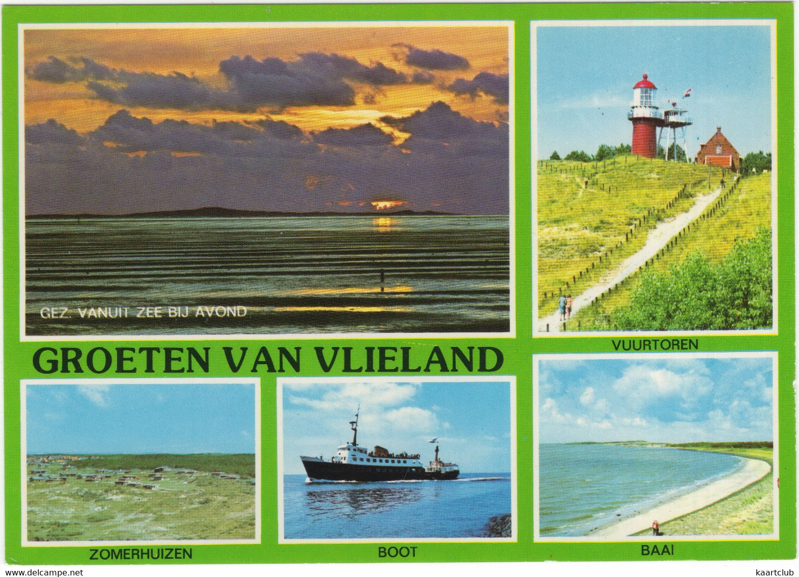 Vlieland - Vanuit Zee, Vuurtoren, Zomerhuizen, Boot, Baai -  (Nederland/Holland) No. L 4959 - Vlieland