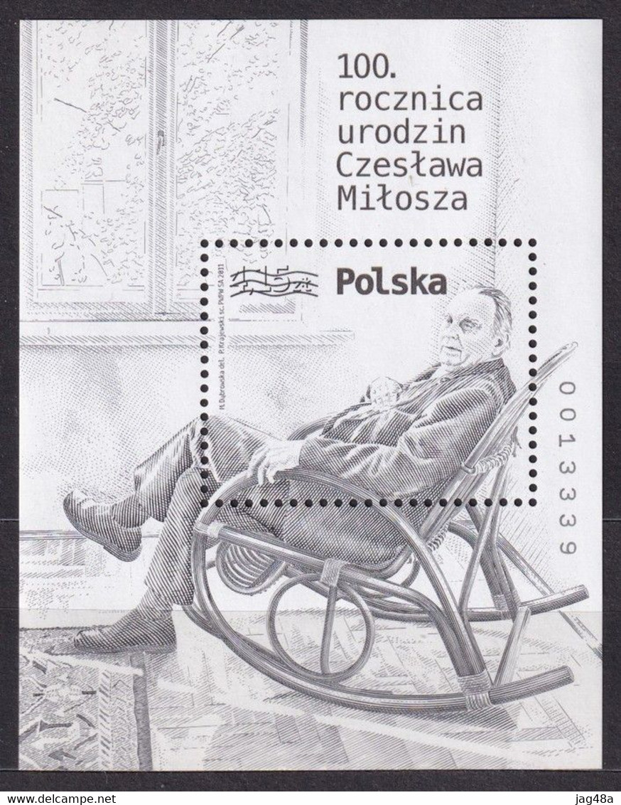 POLAND. 2011/Czeslav Milosz - The 1980 Nobel Prize In Literature.. Block Printed In Black/mintNH. - Ensayos & Reimpresiones