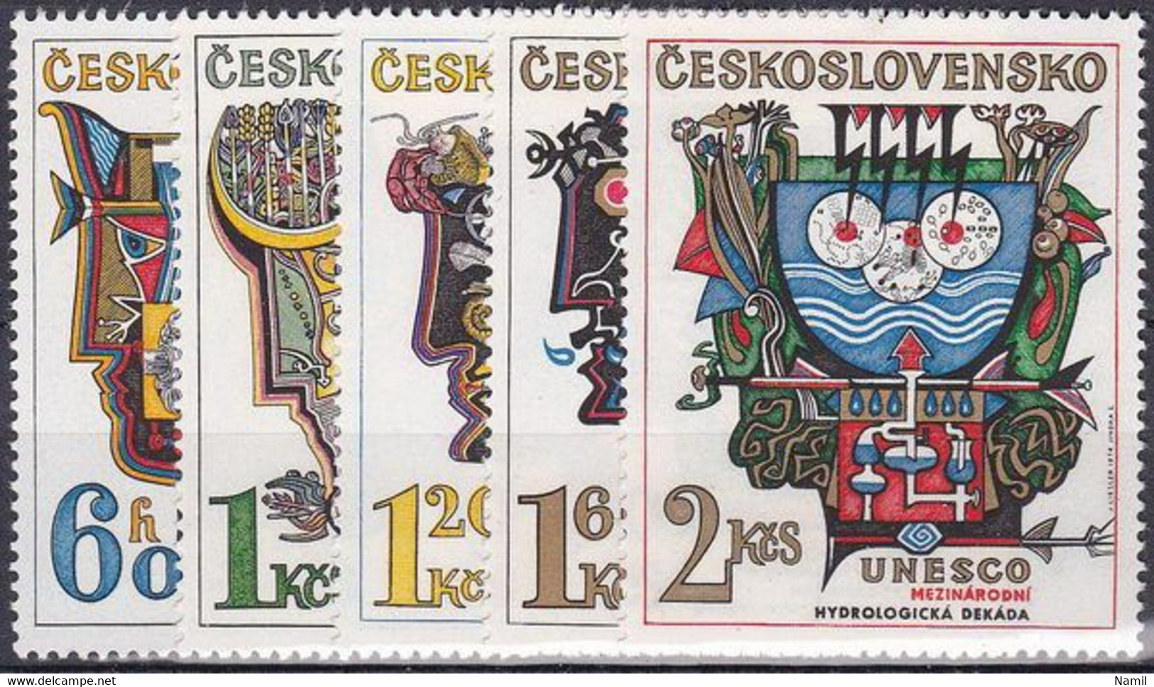 ** Tchécoslovaquie 1974 Mi 2195-9 (Yv 2040-4), (MNH) - Nuevos