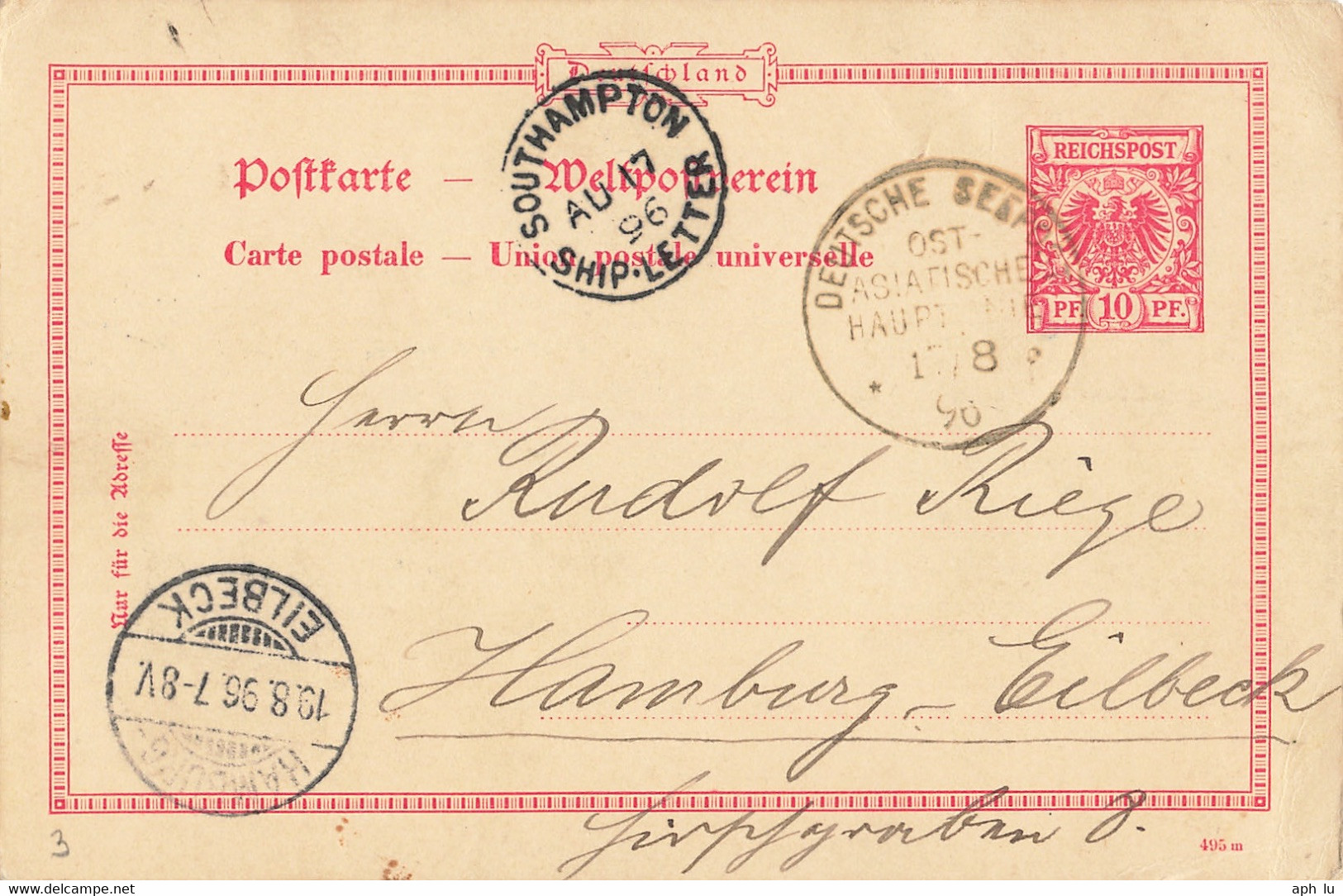 Postkarte, Ab Deutsche Seepost (aa9947) - Other & Unclassified
