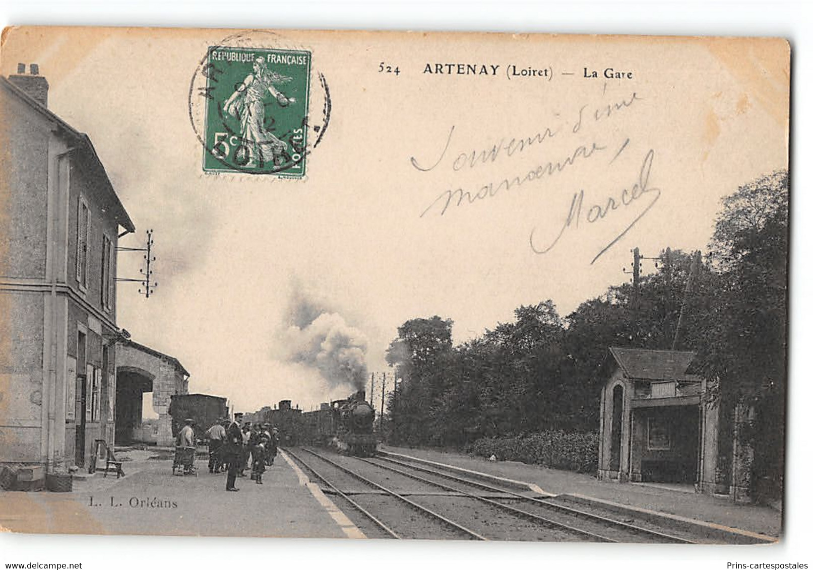 CPA 45 Artenay La Gare Et Le Train - Artenay