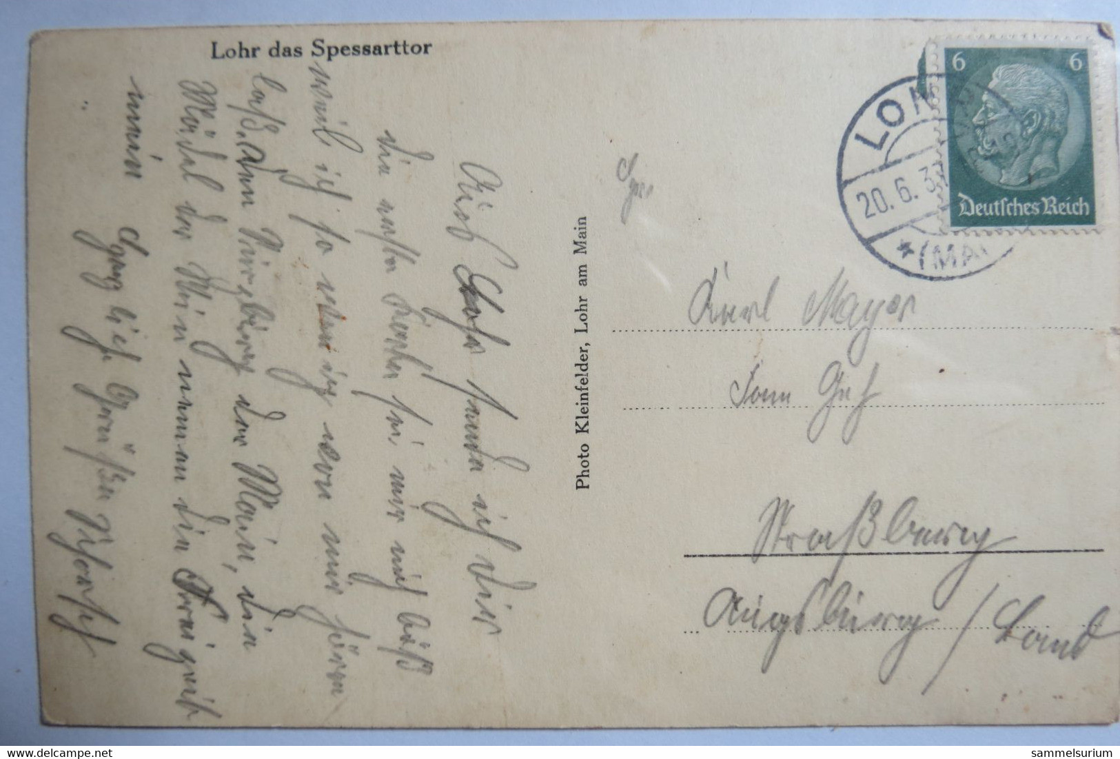 (12/1/12) Postkarte/AK "Lohr" Das Spessarttor, Um 1937 - Lohr